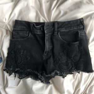 Black American eagle jean shorts